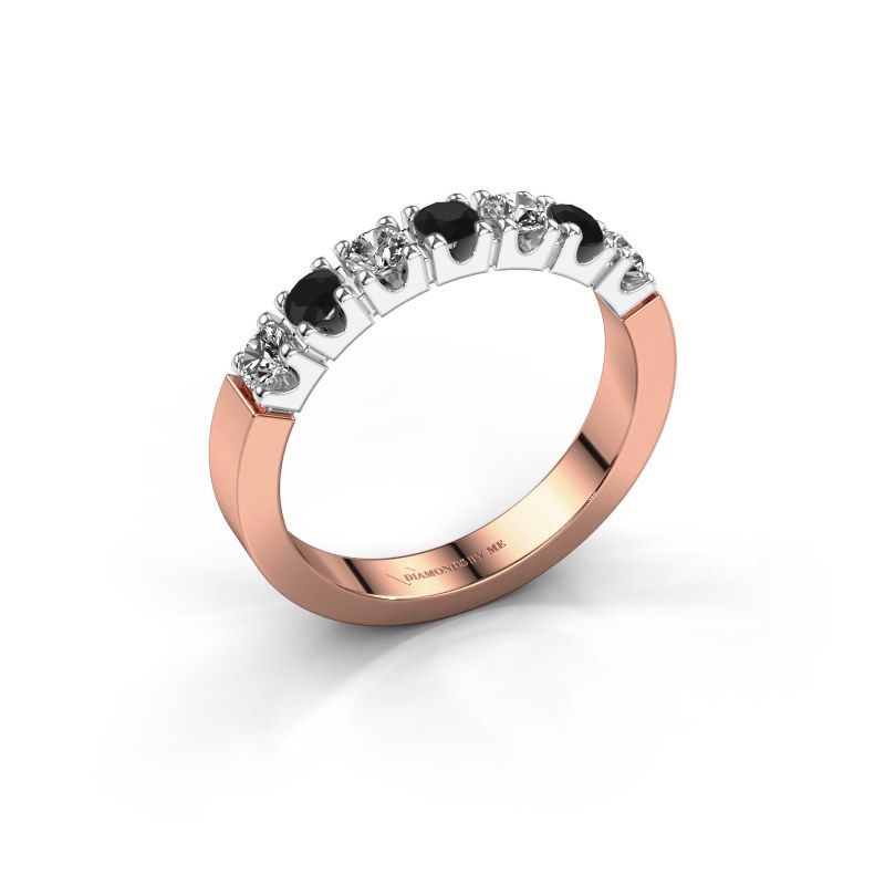Afbeelding van Ring Dana 7 585 rosé goud zwarte diamant 0.76 crt
