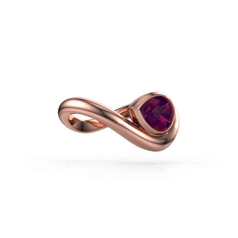 Ring Lena 585 rose gold rhodolite 8x6 mm