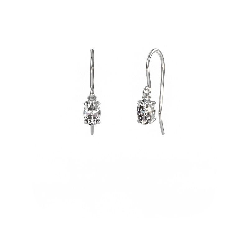 Drop earrings Laurie OVL 1 585 white gold diamond 0.80 crt