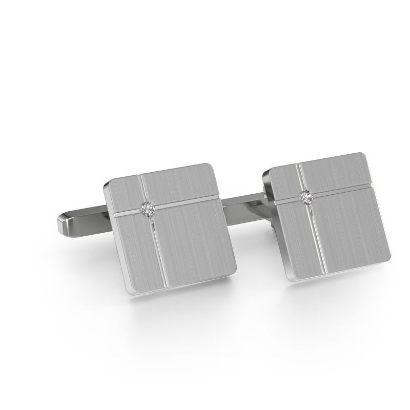 Cufflinks Hilco 585 white gold diamond 0.06 crt