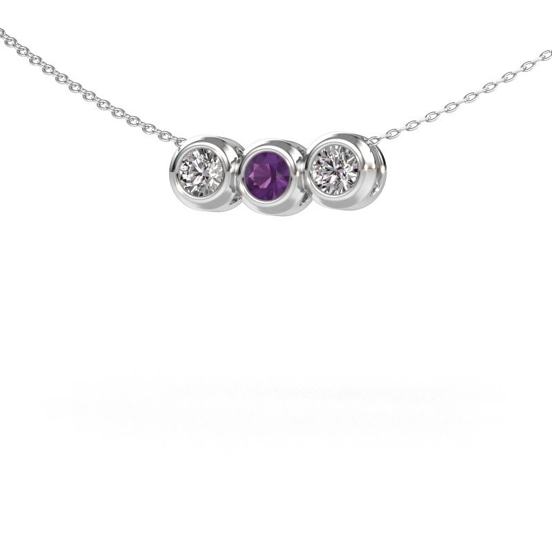 Necklace Kim 3 585 white gold amethyst 4 mm