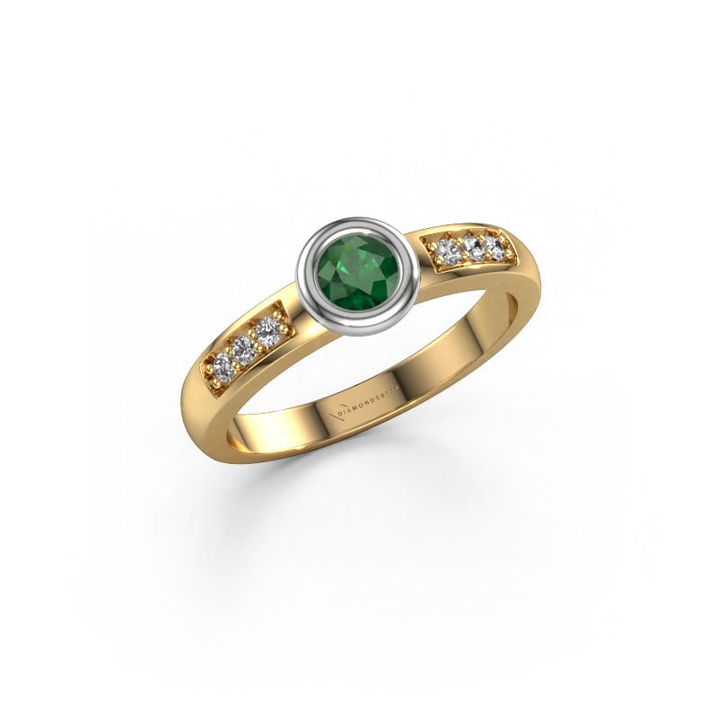 Forlovelsesring Lieke 585 gull smaragd 4 mm