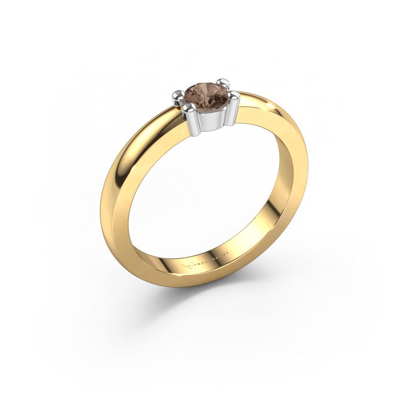 Ring Yasmin 1 585 goud bruine diamant 0.25 crt