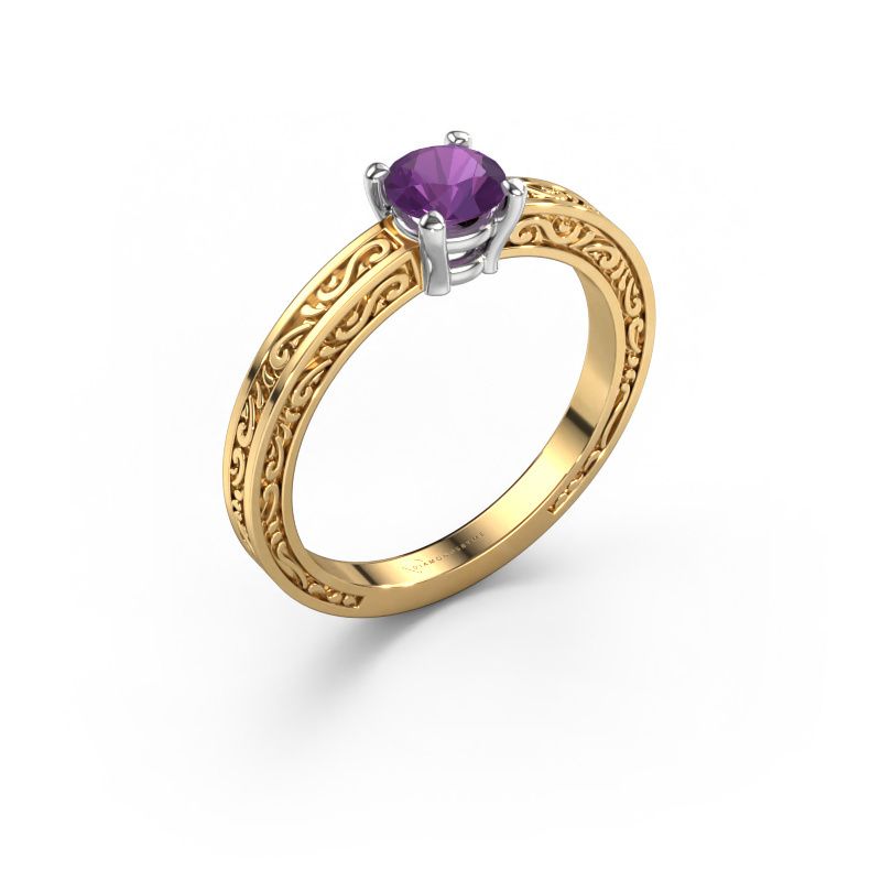 Engagement ring Claudette 1 585 gold amethyst 5 mm