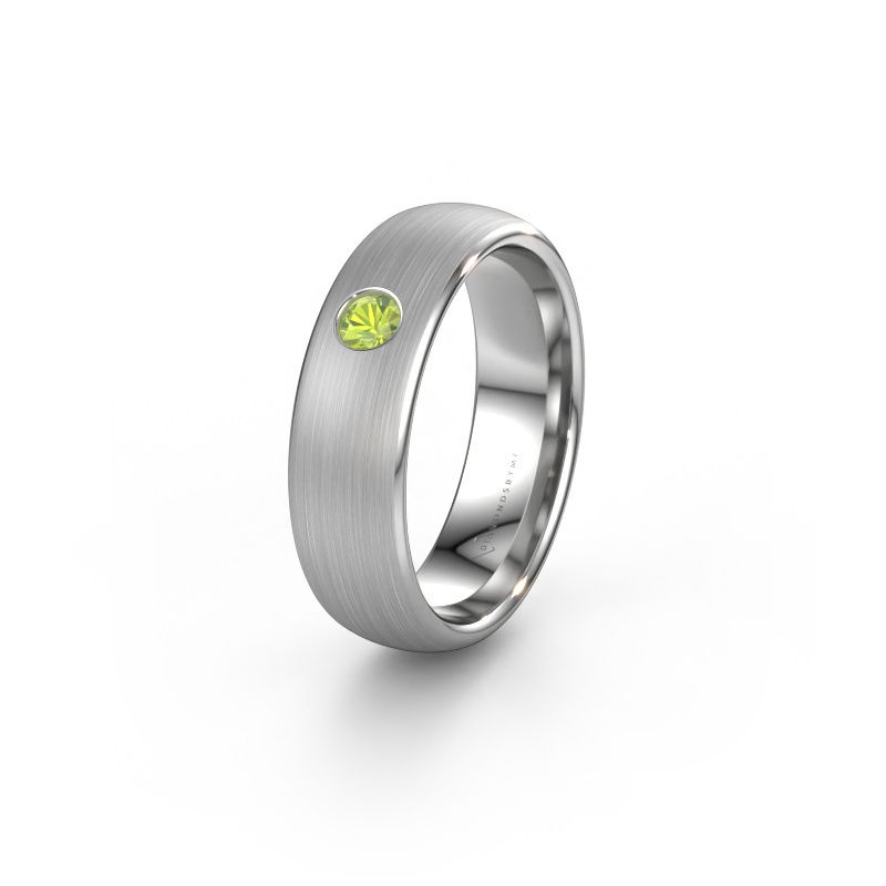 Trouwring WH0101L36BM 950 platina peridoot ±6x2 mm