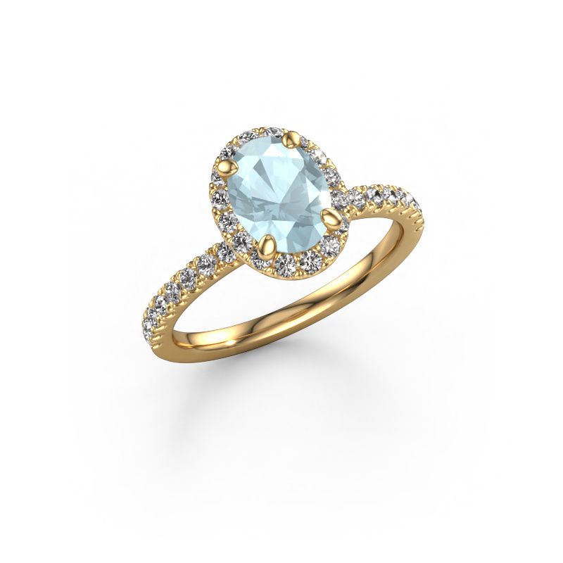 Verlobungsring Miranda OVL 585 Gold Aquamarin 8x6 mm