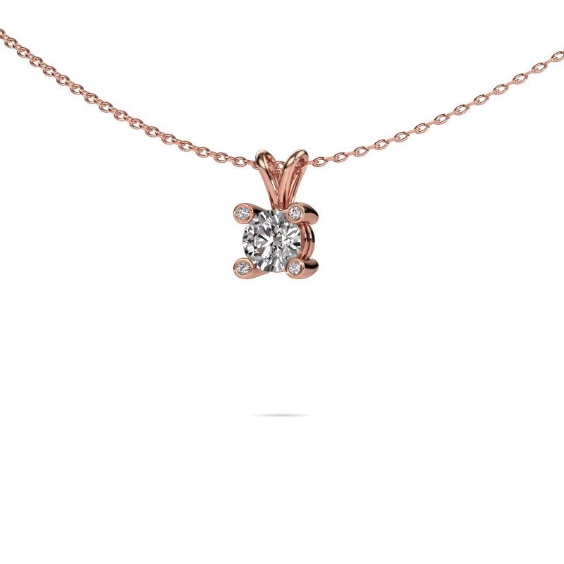 Image of Pendant Fleur 585 rose gold diamond 0.50 crt