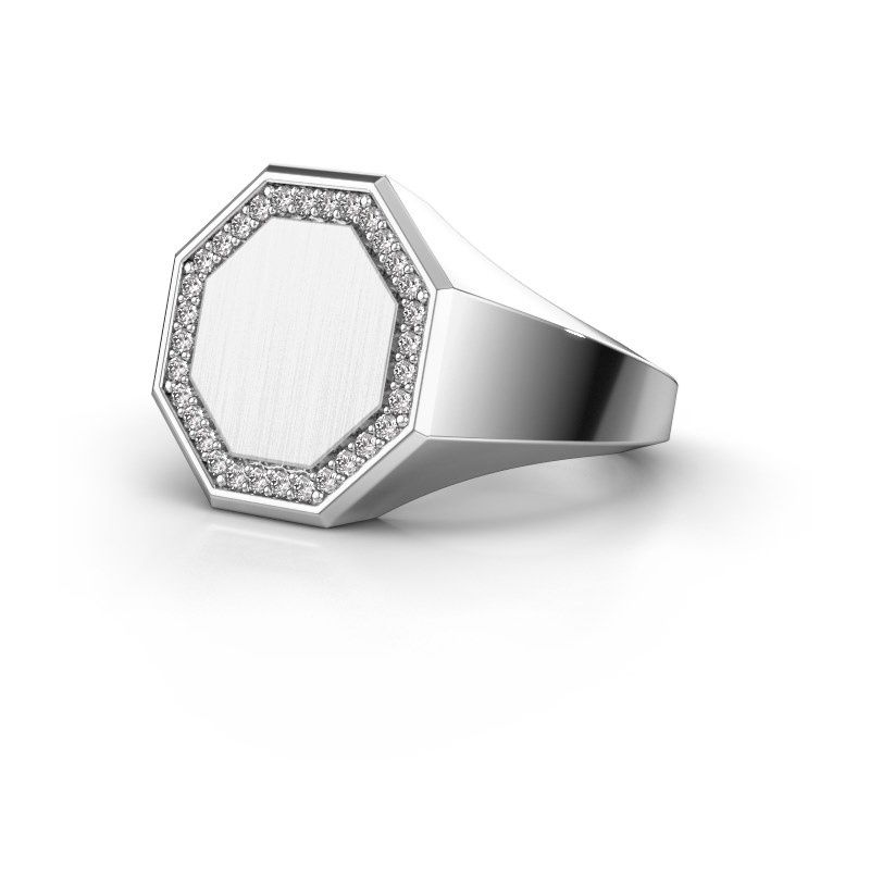 Image of Men's ring floris octa 3<br/>950 platinum<br/>Diamond 0.24 crt