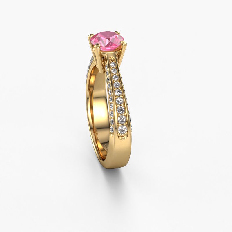 Image of Engagement ring Ruby rnd 585 gold pink sapphire 5.7 mm