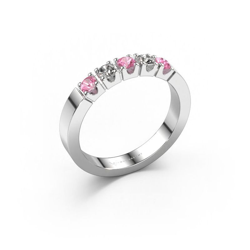 Bague Dana 5 585 or blanc saphir rose 3 mm