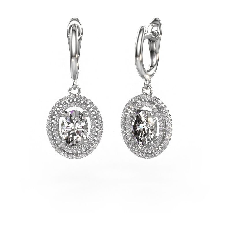 Drop earrings Karren 585 white gold diamond 2.84 crt