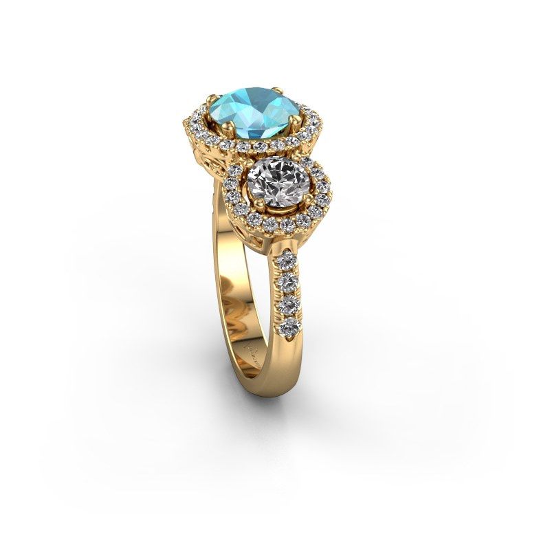 Afbeelding van Ring Lacie<br/>585 goud<br/>Blauw topaas 6.5 mm