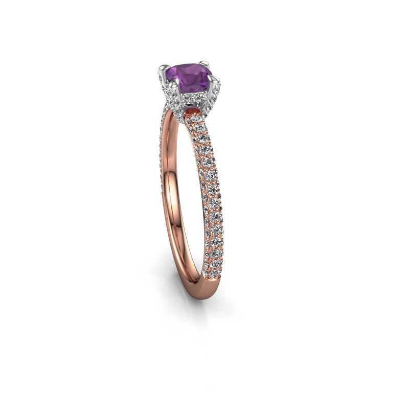 Image of Engagement ring saskia 2 cus<br/>585 rose gold<br/>Amethyst 4.5 mm