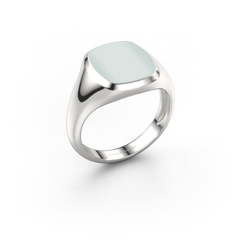 Chevalière Benjamin 2 Light 950 platine nicolo verte 13x11 mm