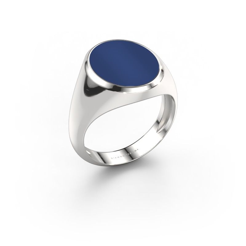 Zegelring Herman 4 light 950 platina lapis lazuli 15x12 mm