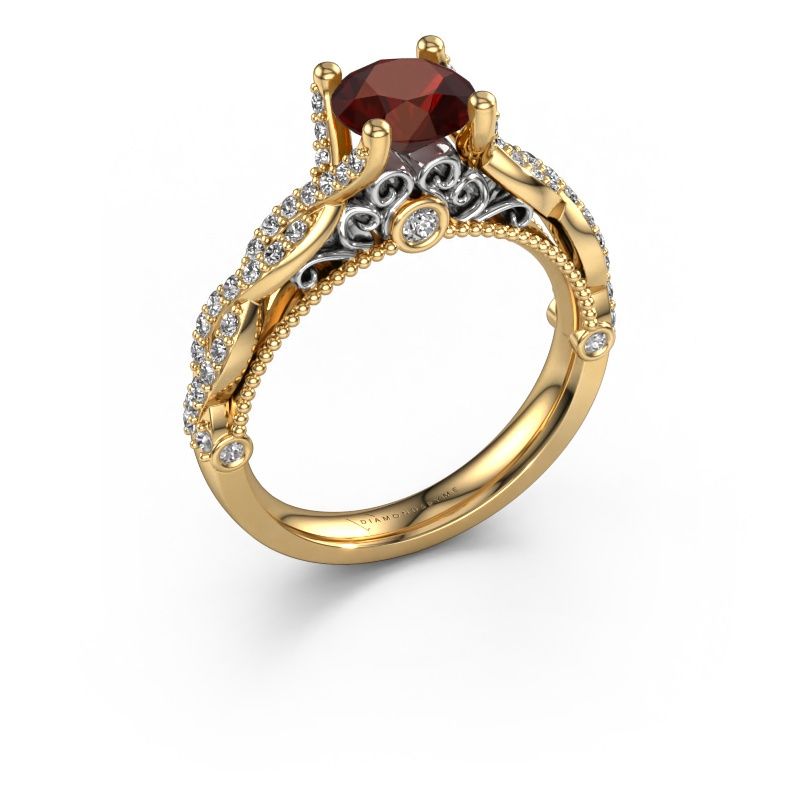 Engagement ring Chantelle 585 gold garnet 6.5 mm