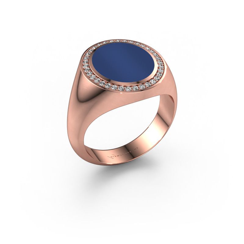 Signetring Adam 3 585 roséguld lapis lazuli 13x11 mm