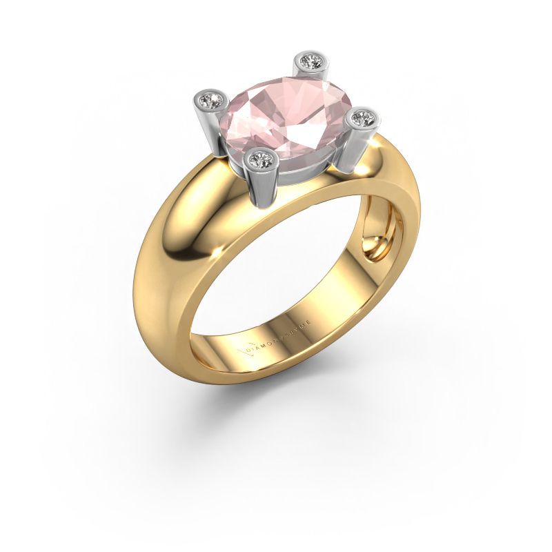 Ring Tamara OVL 585 gold morganite champagne 9x7 mm