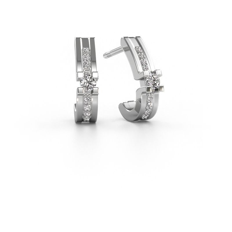 Boucles d'oreilles Myrthe 950 platine diamant 0.20 crt