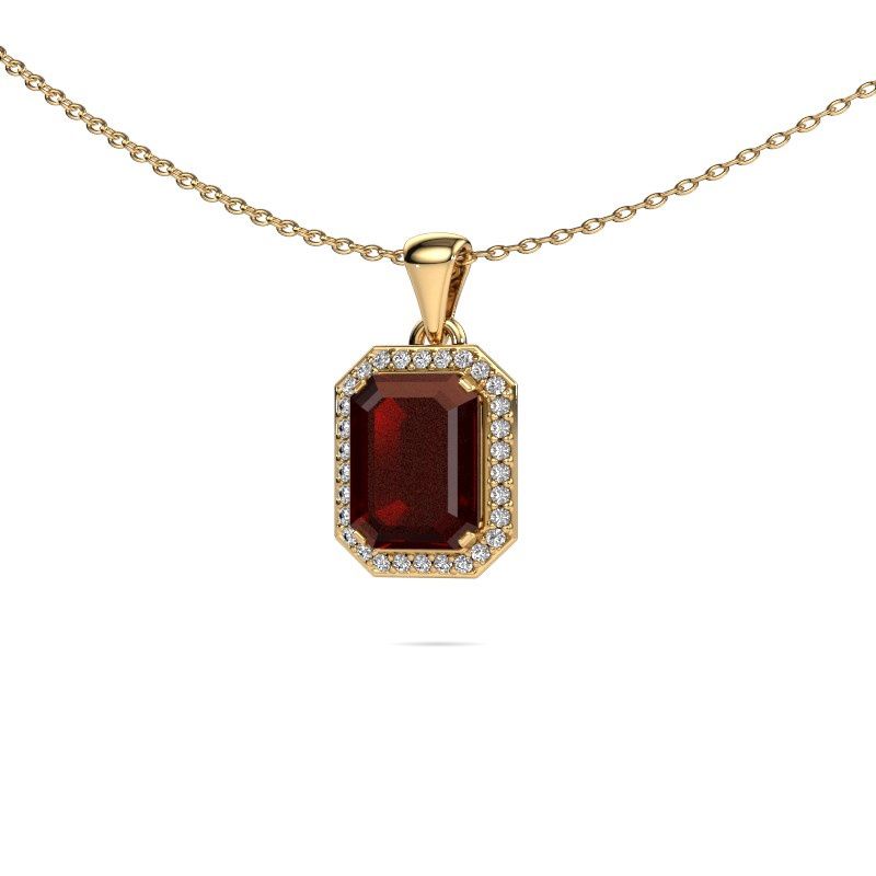 Anhänger Dodie 585 Gold Granat 8x6 mm