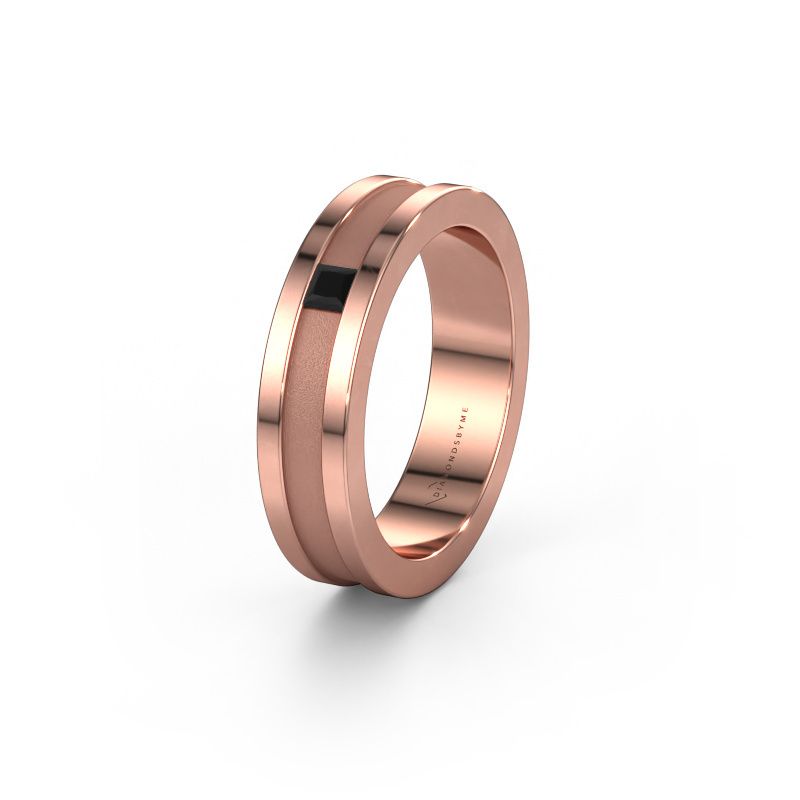 Wedding ring WH2001L 585 rose gold black diamond ±5 x 2 mm