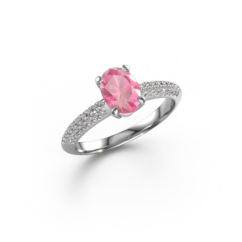 Verlobungsring Morane OVL 585 Weißgold Pink Saphir 7,5x5,5 mm