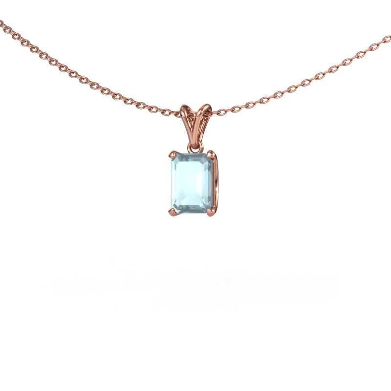 Anhänger Sam EME 585 Roségold Aquamarin 7x5 mm