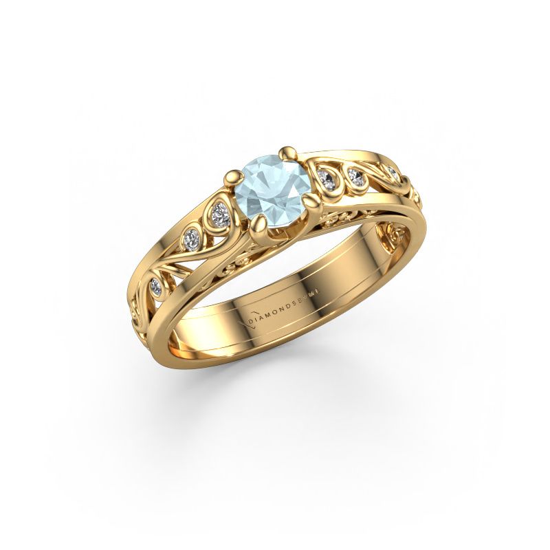 Ring Quinty 585 gold aquamarine 4.7 mm