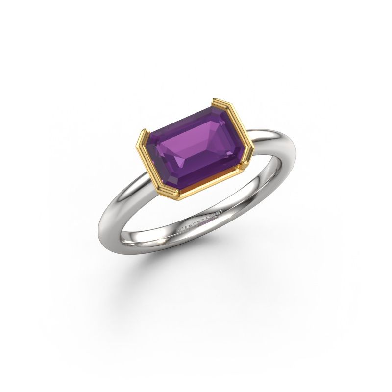 Bague de fiançailles Tayler EME 585 or blanc améthyste 8x6 mm
