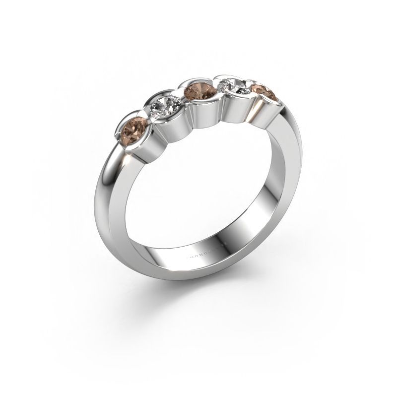 Ring Lotte 5 950 platinum brown diamond 0.50 crt