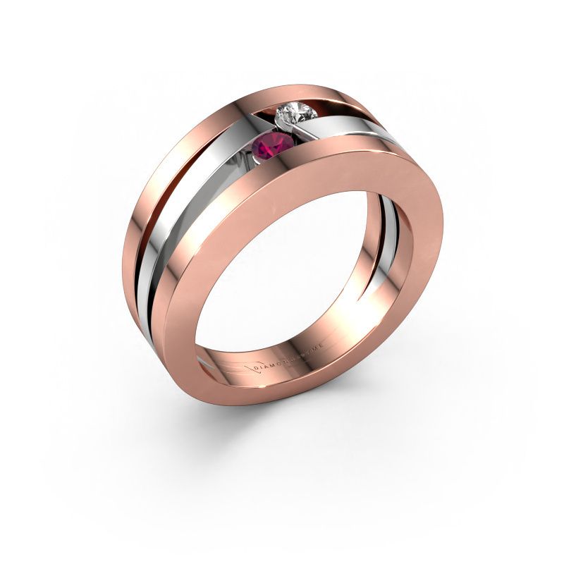 Bague Valerie 585 or rose rhodolite 2.7 mm