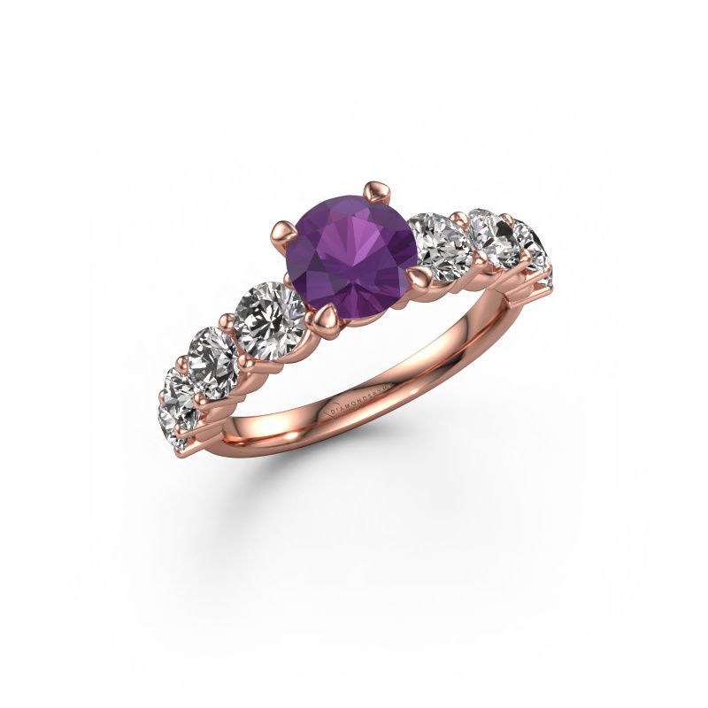Verlobungsring Deja 585 Roségold Amethyst 6.5 mm