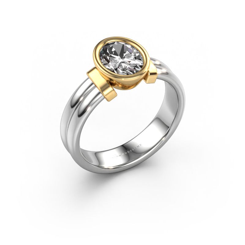 Ring Gerda 585 white gold zirconia 8x6 mm