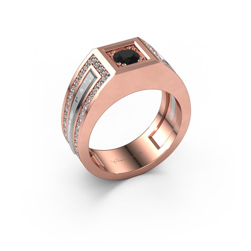 Men's ring Lando 585 rose gold black diamond 1.10 crt