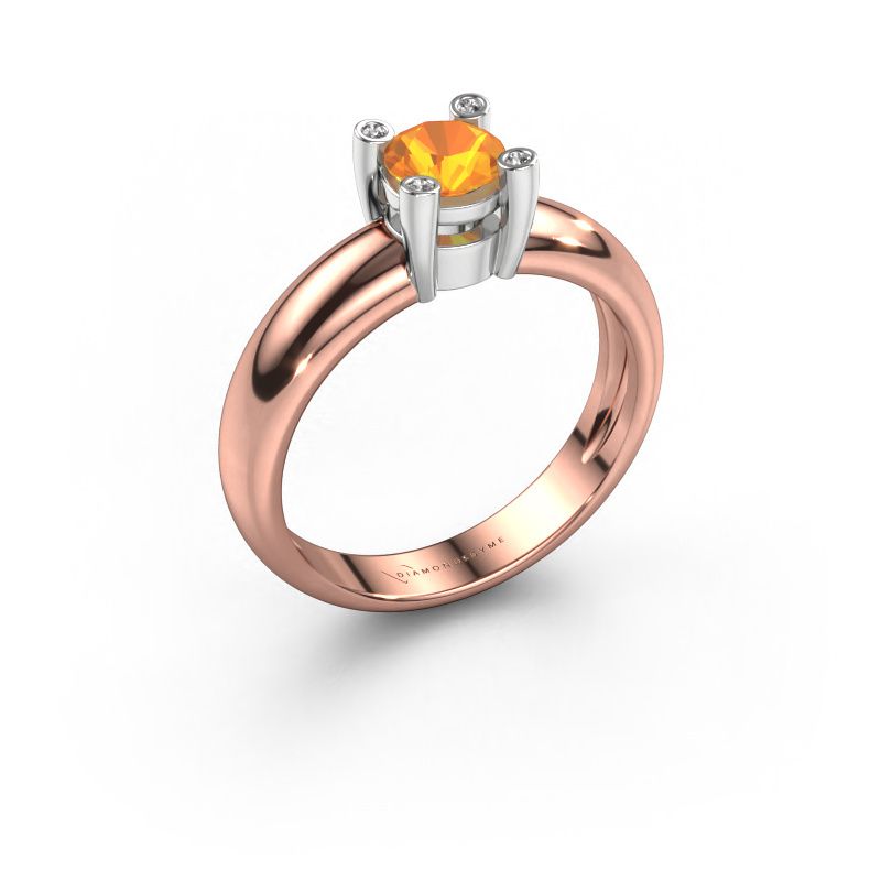 Ring Fleur 585 rosé goud citrien 4.7 mm