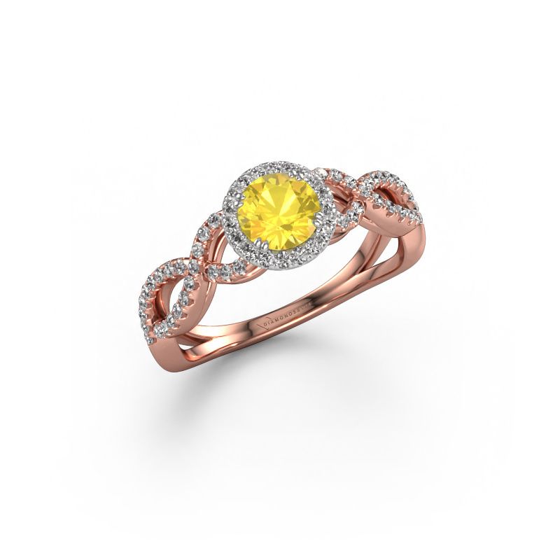 Verlobungsring Dionne rnd 585 Roségold Gelb Saphir 5 mm