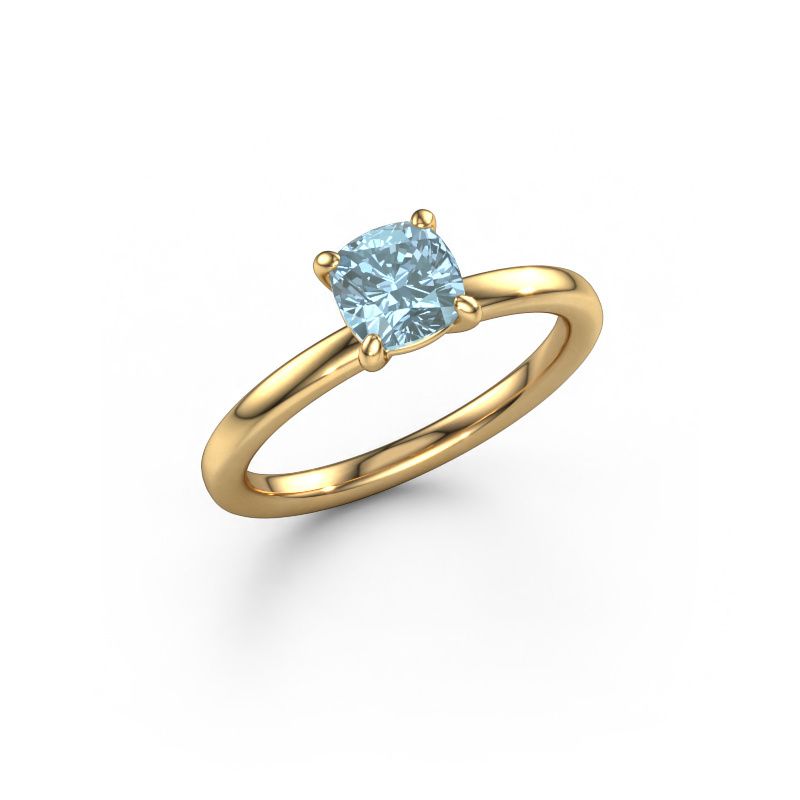 Engagement ring Simone CUS 1 585 gold blue lab grown diamond 5.5 mm