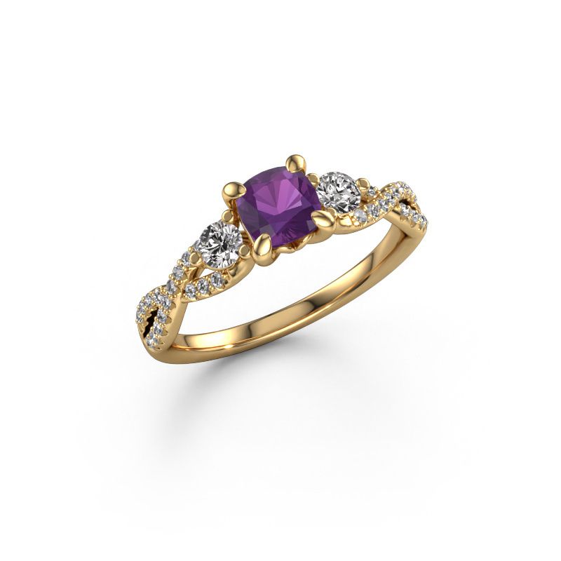 Bague de fiançailles Marilou CUS 585 or jaune améthyste 5 mm
