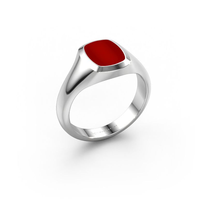 Pinky ring Benjamin 1 585 white gold carnelian 10x8 mm