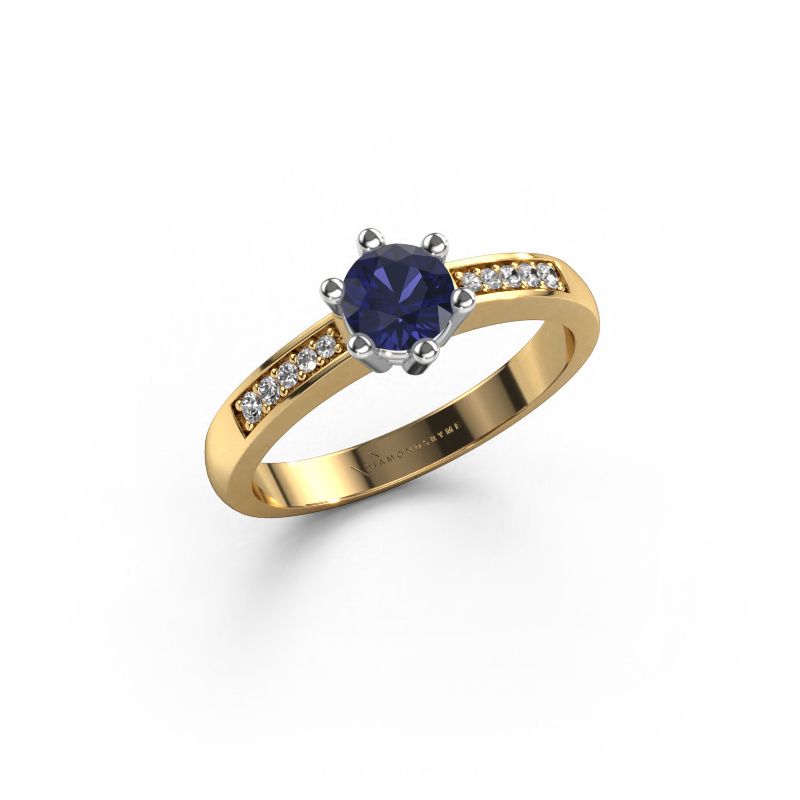 Engagement ring Luna 2 585 gold sapphire 5 mm