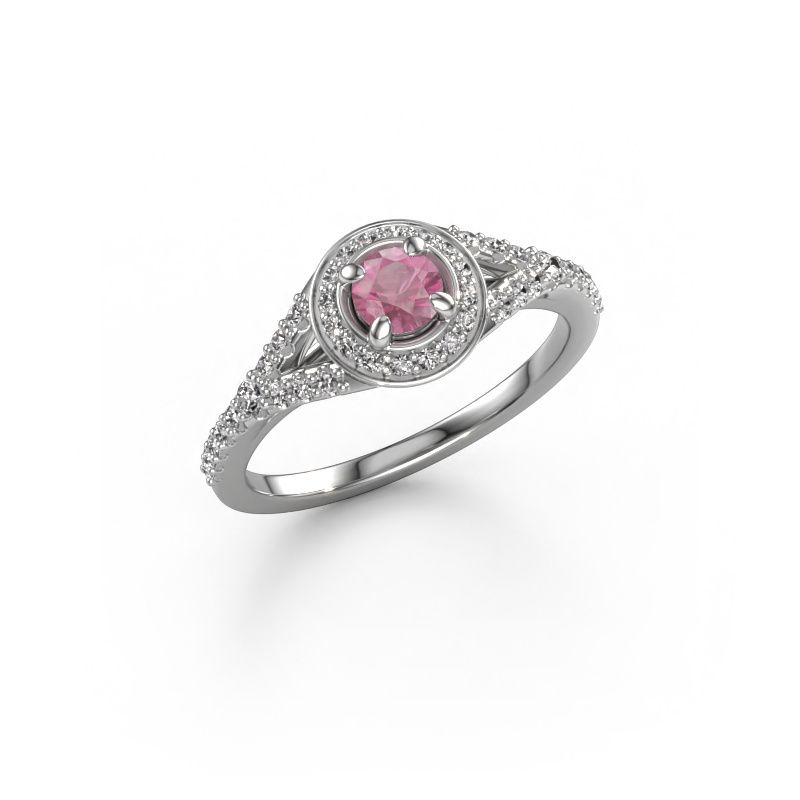 Engagement ring Pamela RND 950 platinum pink sapphire 4 mm