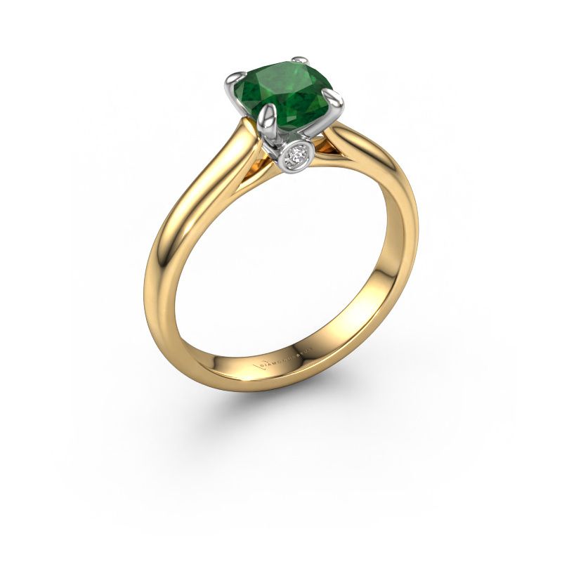 Engagement ring Valorie cus 1 585 gold emerald 6 mm