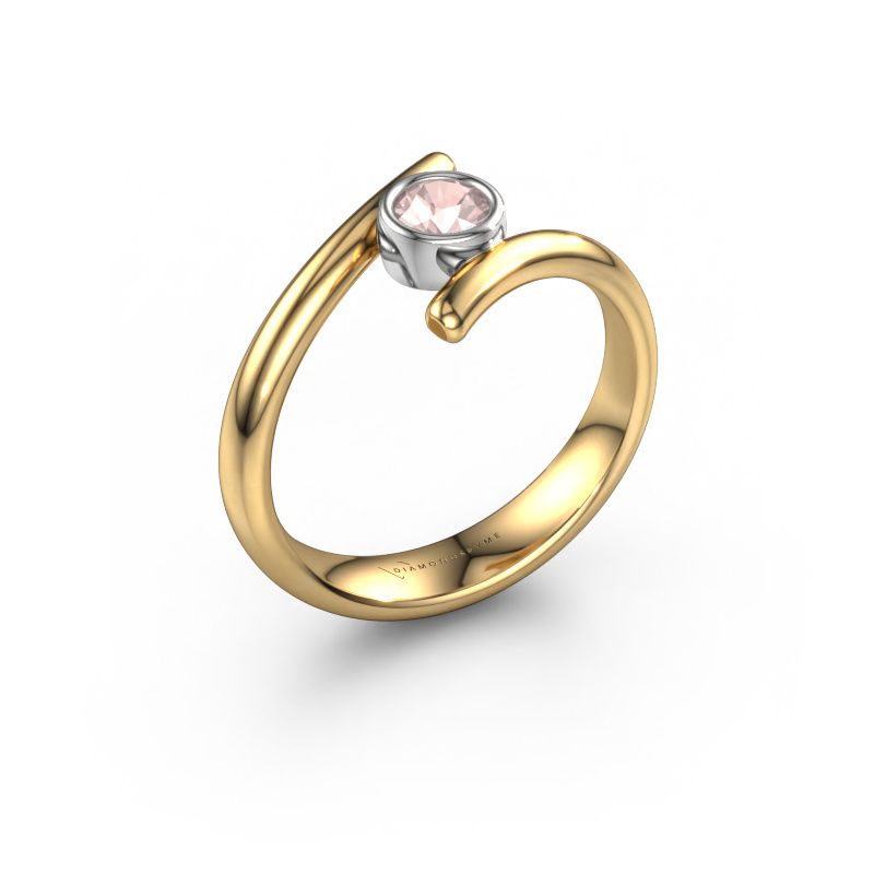 Ring Mary 585 gold morganite champagne 4 mm