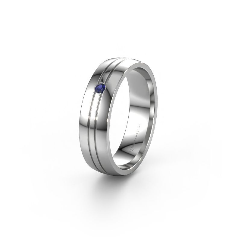 Wedding ring WH0420L25X 950 platinum sapphire ±5x1.5 mm