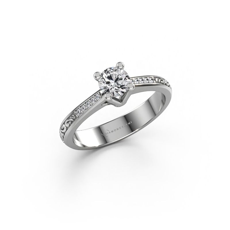 Engagement ring Mei 585 white gold lab-grown diamond 0.449 crt