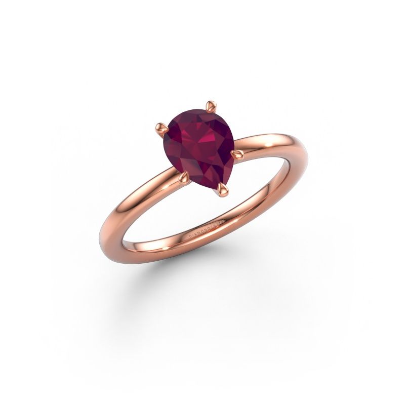 Engagement ring Crystal PER 1 585 rose gold rhodolite 8x6 mm