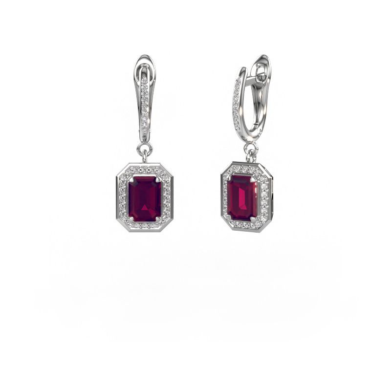 Oorhangers Dodie 2 950 platina rhodoliet 6.5x4.5 mm
