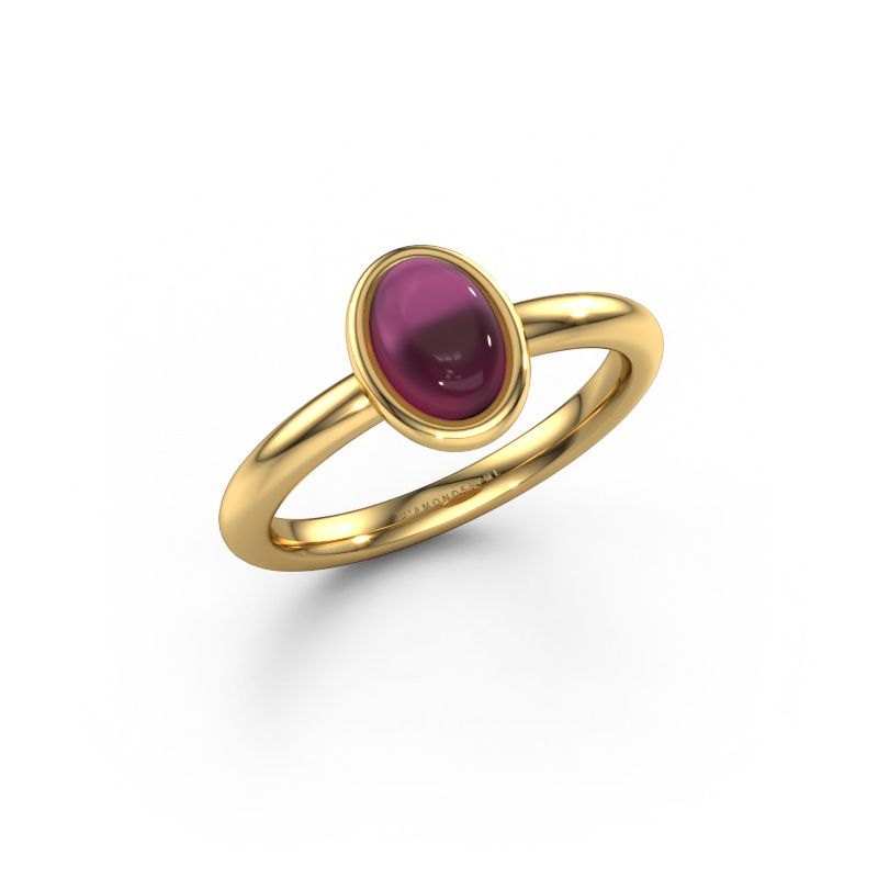 Ring Blossom OVL 2 585 goud rhodoliet 7x5 mm