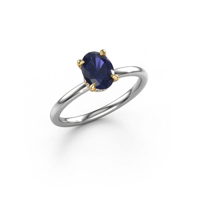 Engagement ring Crystal OVL 3 585 white gold sapphire 7,5x5,5 mm