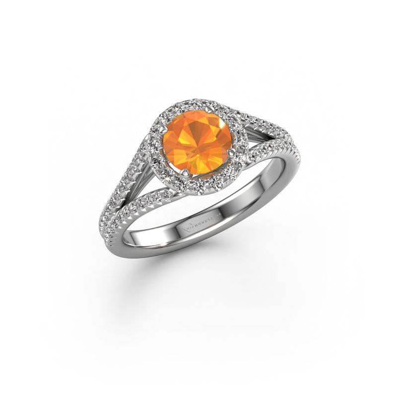 Verlobungsring Verla rnd 2 585 Weißgold Citrin 6.5 mm
